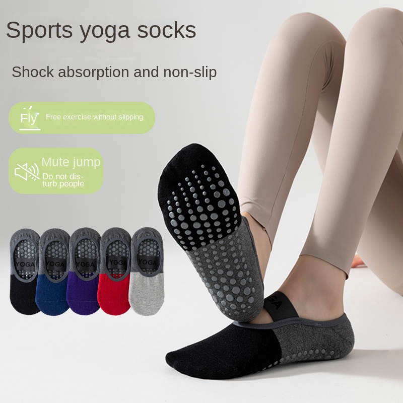 Yoga Fitness Usa - 5足組 クロスボーダー プロ仕様 ヨガソックス、コットンストラップ付きシリコン滑り止め ピラティス フィットネス