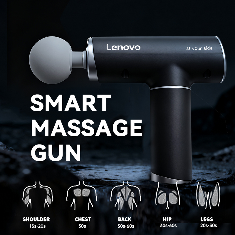 Vibration Massage Gun - レノボブランド筋膜リリースガンN2ディープマッサージ、筋肉痛緩和、運動とリラックスに、ポータブル