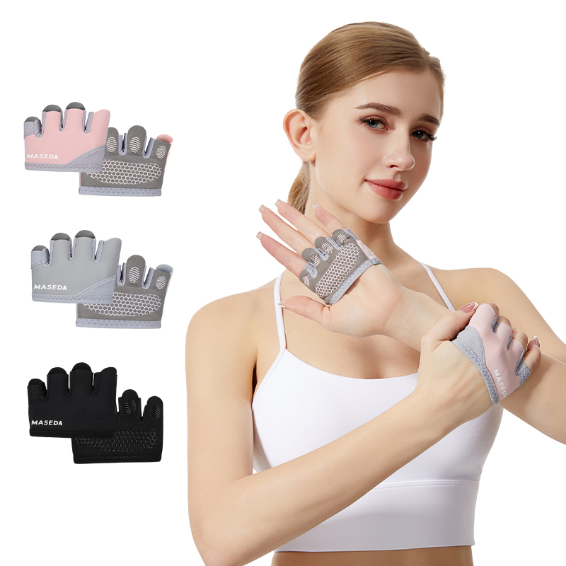 Yoga Fitness Usa - フィットネス用フィンガーレスグローブ：ピラティスやエアリアルヨガ用の水ぶくれ防止スポーツグローブ—滑り止めと通気性に優れています