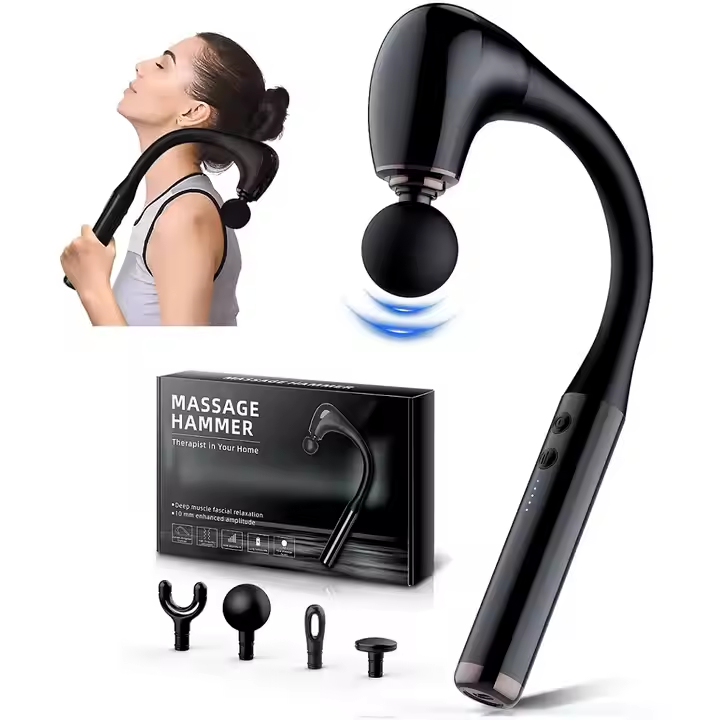 Vibration Massage Gun - 高品質コードレス振動筋膜深部組織マッサージハンマー延長ハンドルマッサージガン