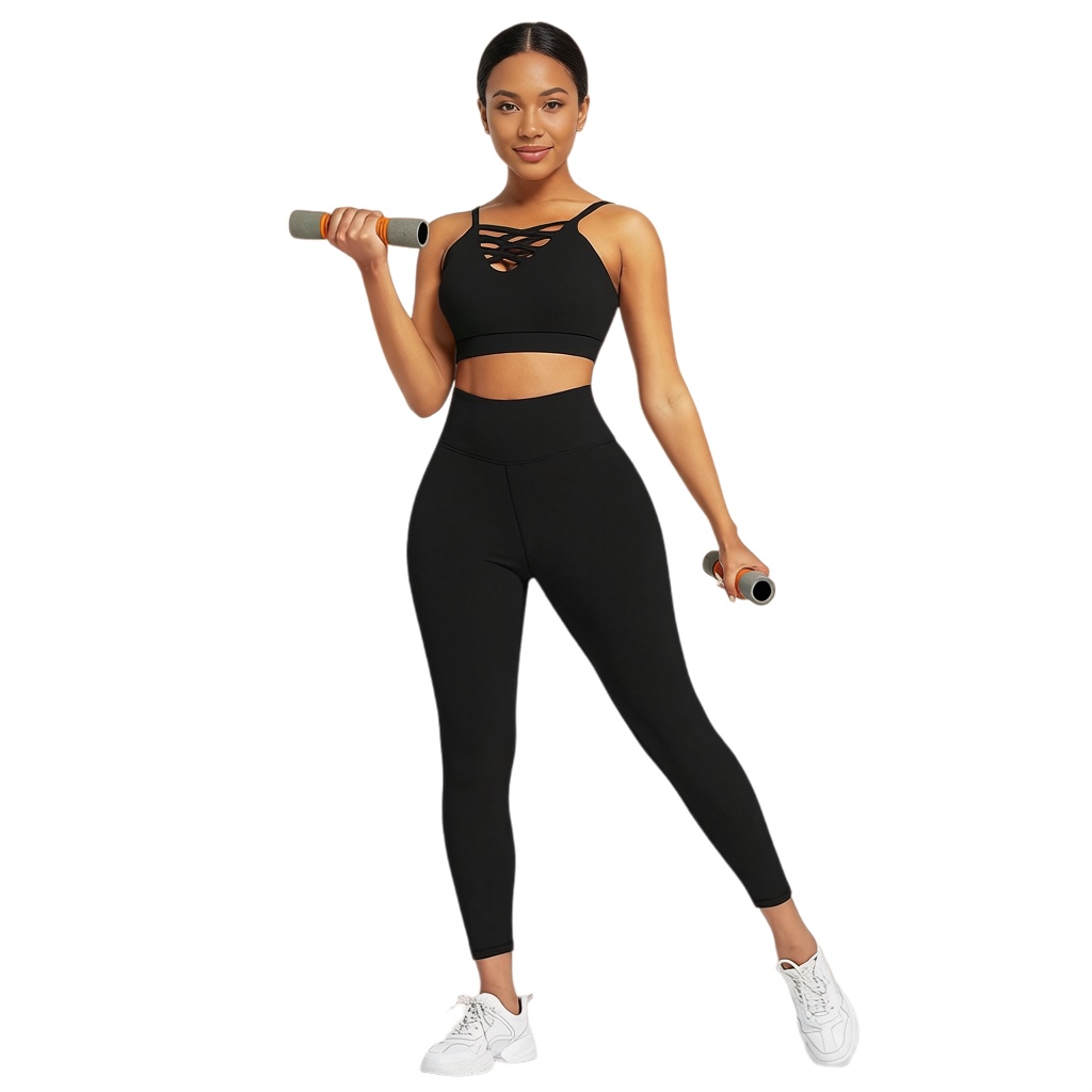 Yoga Fitness Usa - 3ピース レディース ヨガ フィットネスセット - ジム