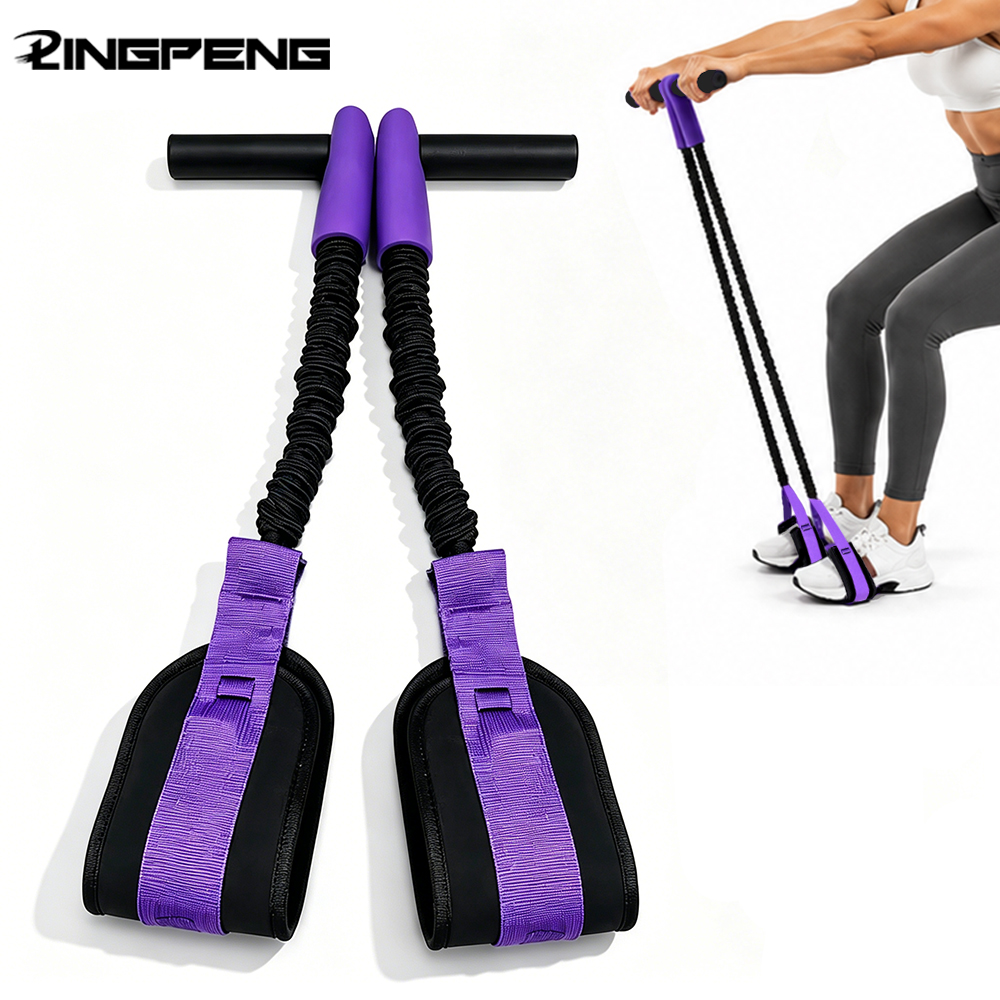 Yoga Fitness Stretching Strap - プロ仕様の腹筋運動器具 フィットネス抵抗バンド 弾性多目的ストレッチバンド ABトレーニングペダルエクササイズバンド ヨガ