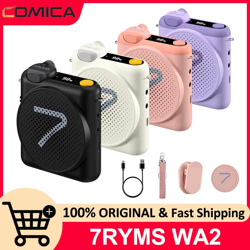 Yoga Fitness Teacher - 7RYMS WA2 ポータブル音声アンプ、ワイヤレスラベリアマイク付き、ワンクリックミュート機能、教師、ツアーガイド、ヨガ、フィットネス用
