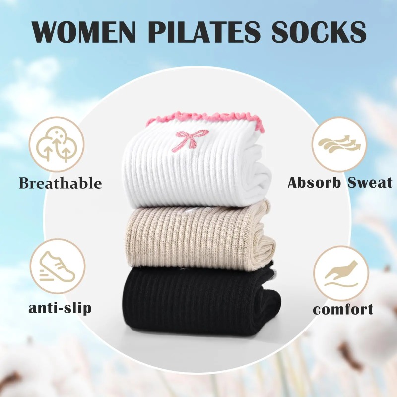 Yoga Fitness Usa - プロフェッショナルヨガソックス、コットンストラップシリコン滑り止めピラティスフィットネスダンスフロアソックス