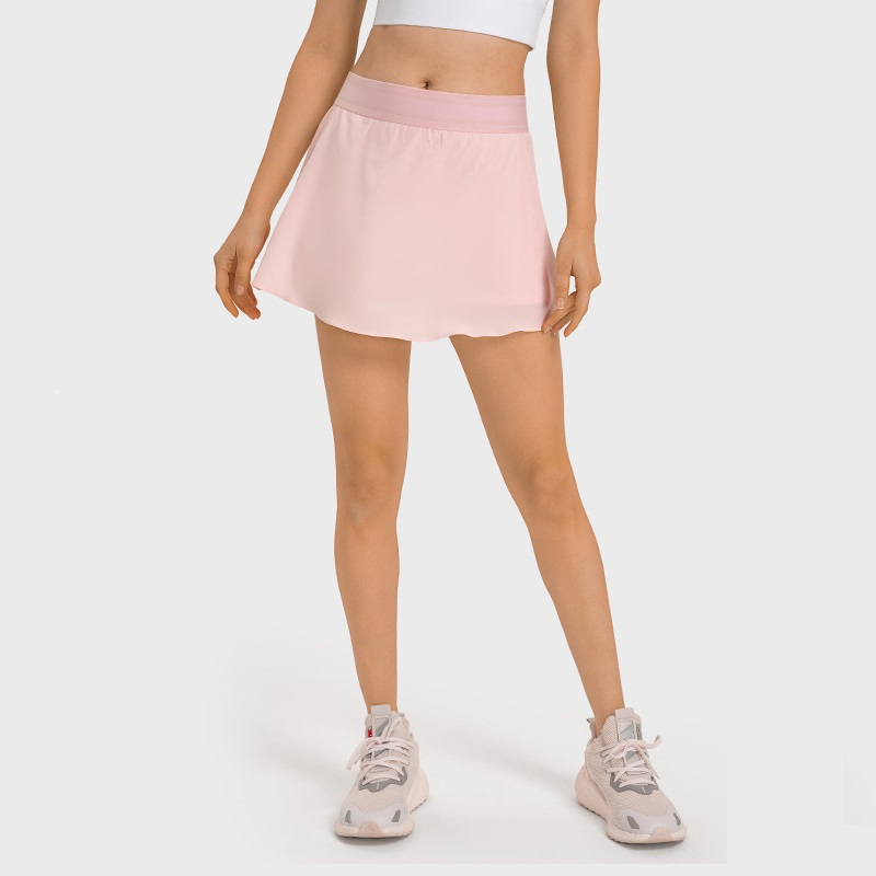 Yoga Fitness Dress - 女性用2 in 1スポーツスカート,ジムやアウトドアスポーツ用のポケット付き速乾性ハイウエストヨガショーツ