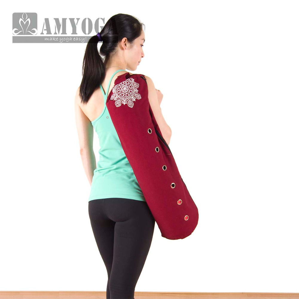 Yoga Fitness Usa - キャンバスヨガマットバッグ シングルショルダー ジムマットバッグ フィットネススポーツバックパック ヨガバッグ 6-8mmマット用