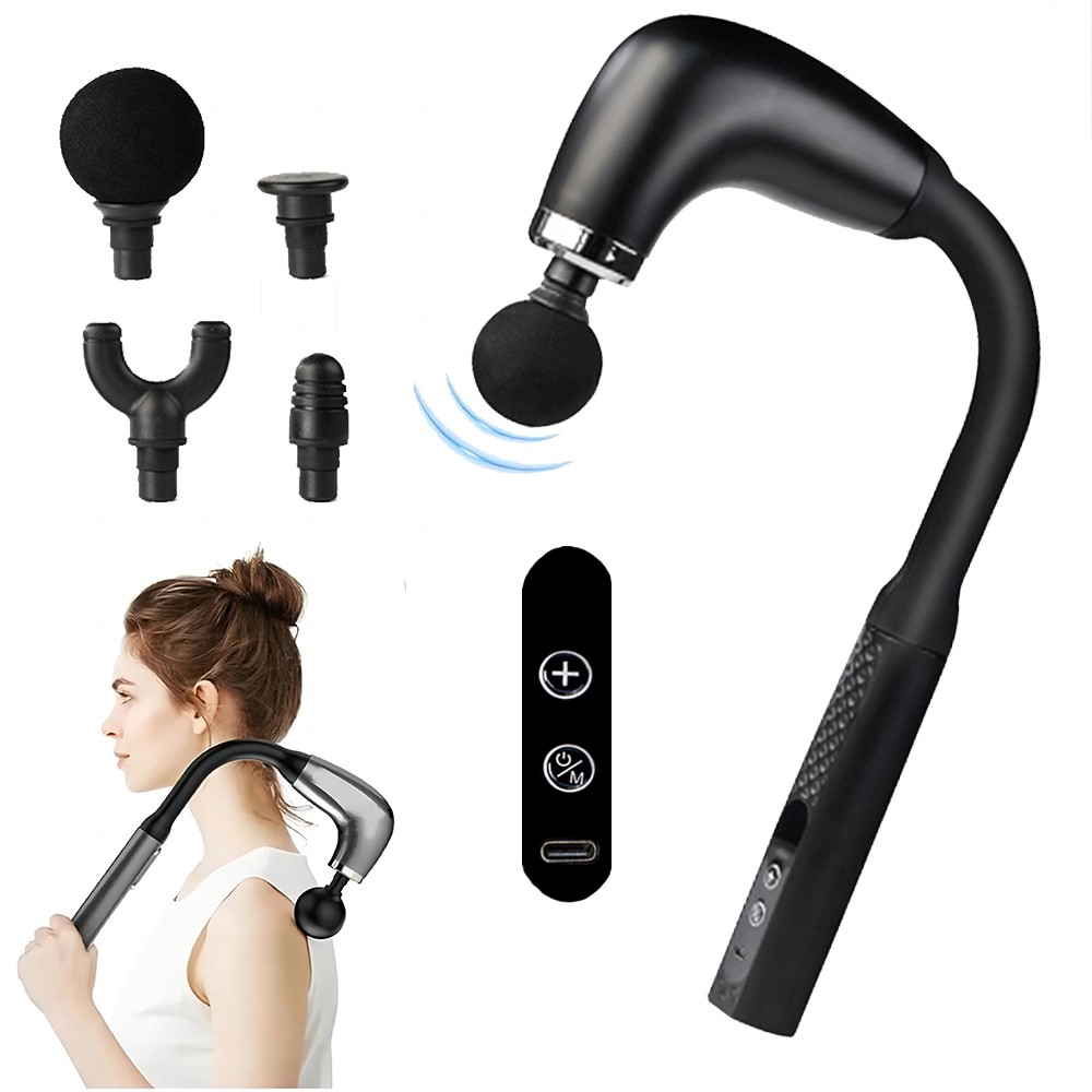 Vibration Massage Gun - ポータブル筋膜マッサージガン電気パーカッションピストルマッサージャーボディリラクゼーション LED タッチスクリーン 4 交換可能なマッサージヘッド