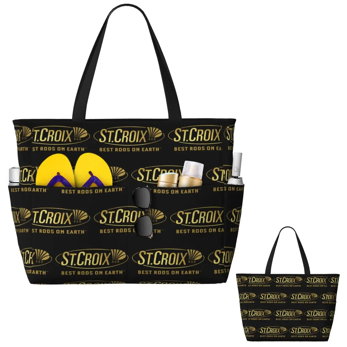 Yoga Fitness Merch - Life Love St Croix マーチ ビーチトートバッグ