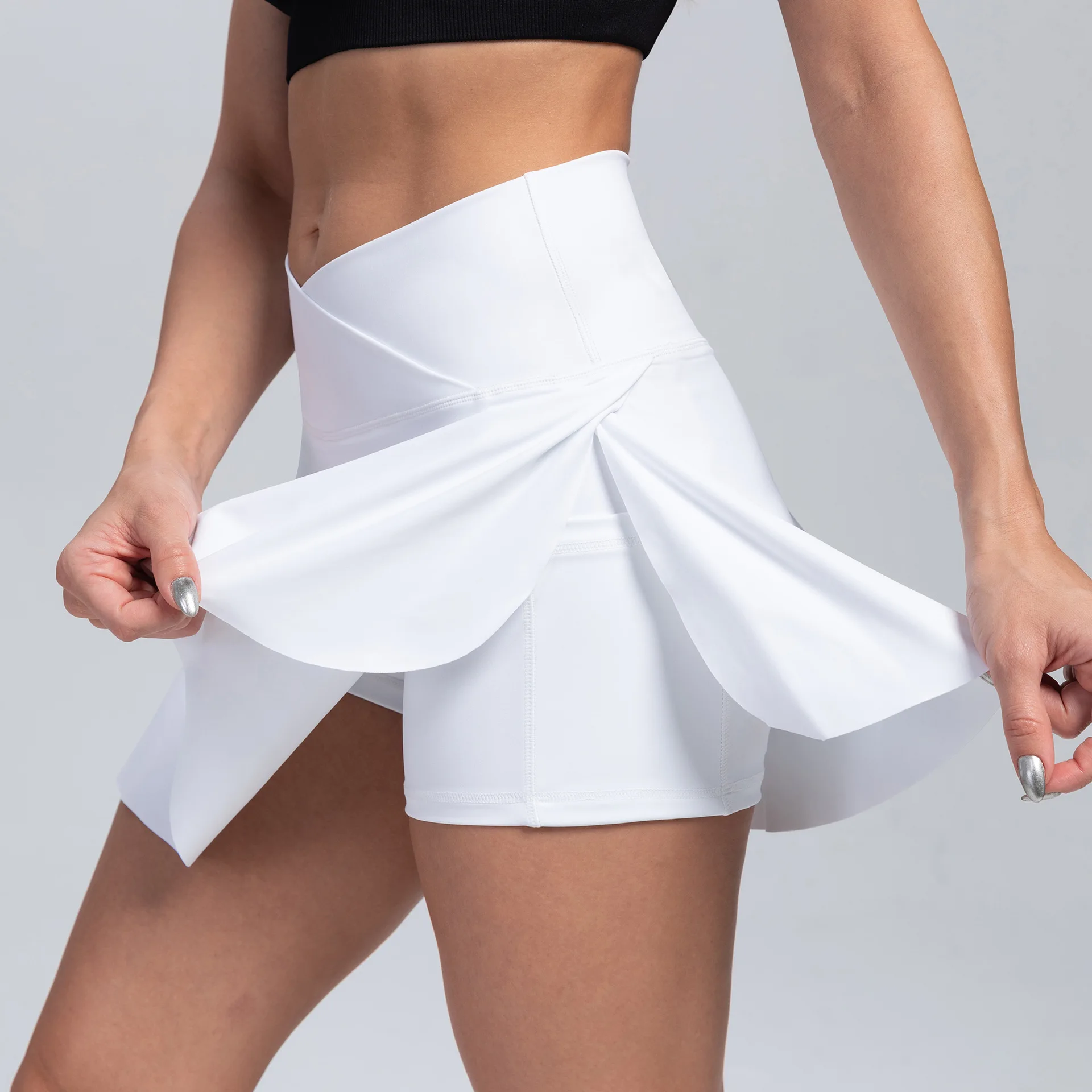 Yoga Fitness Dress - テニスウェア レディース ヨガ スポーツスカート ショート丈 スリープスカート