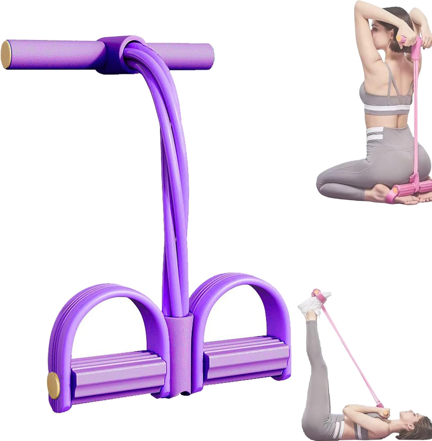 Yoga Fitness Stretching Strap - 4/6チューブ式テンショナー多機能家庭用フィットネスヨガ腹筋強化弾性バンドテンションロープ腹筋補助器具