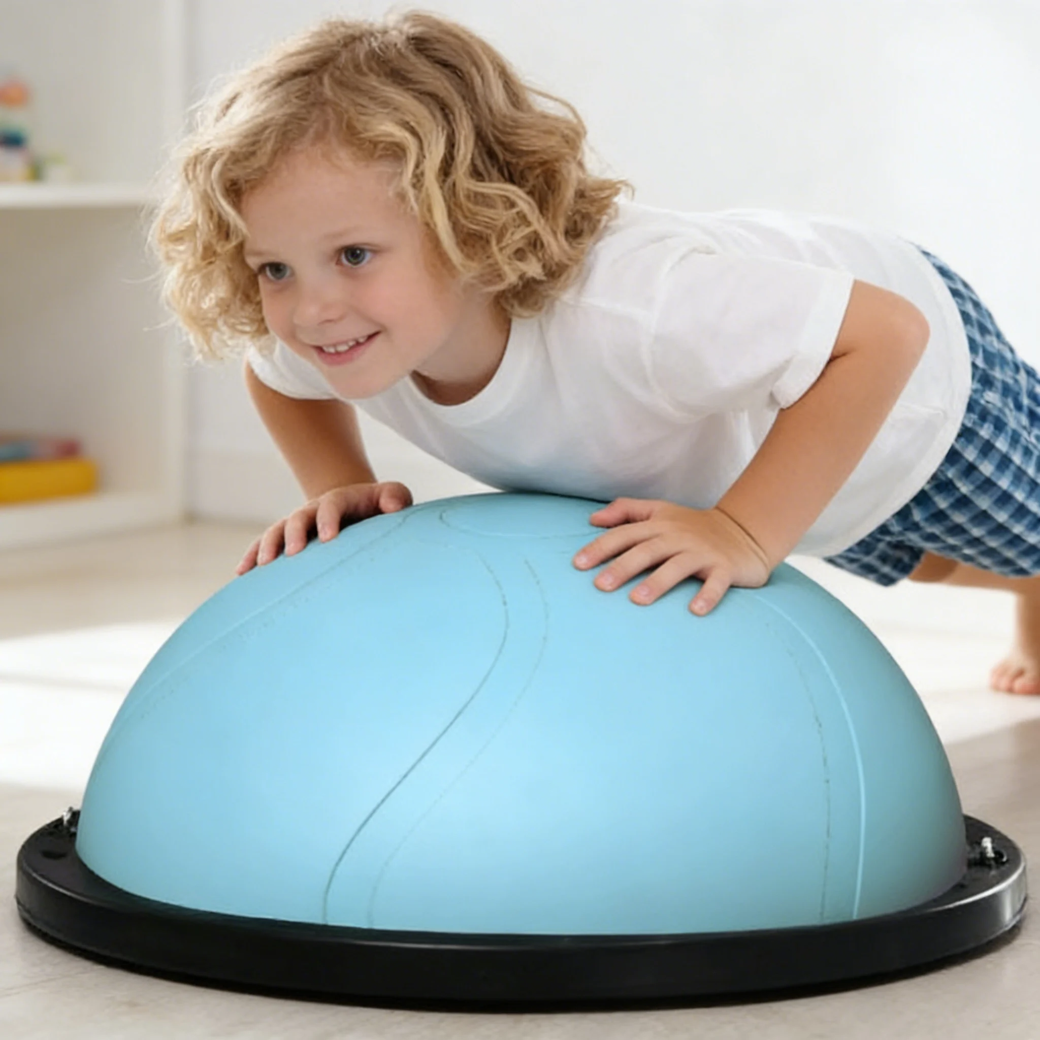 Bosu Ball Balance - 2026年プレミアム人気商品 ハーフボスボール 厚めのボスバランスボール ジム、ホームジム、ピラティス、ヨガ、フィットネストレーニング機器用