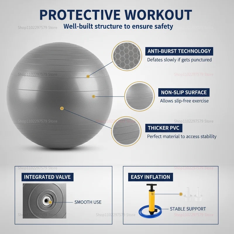 耐爆破ヨガボール（ポンプ付き）厚型エクササイズピラティスボー - Bosu Ball Balance のレビューと価格