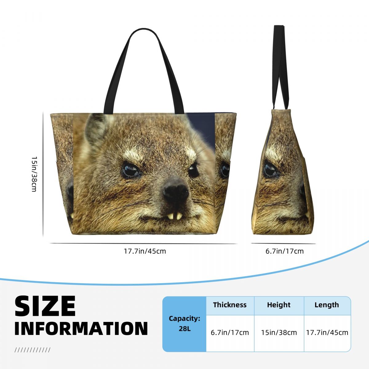 Rock Hyrax フォトビーチトートバッグ スポーツジム - Yoga Fitness Photos のレビューと価格