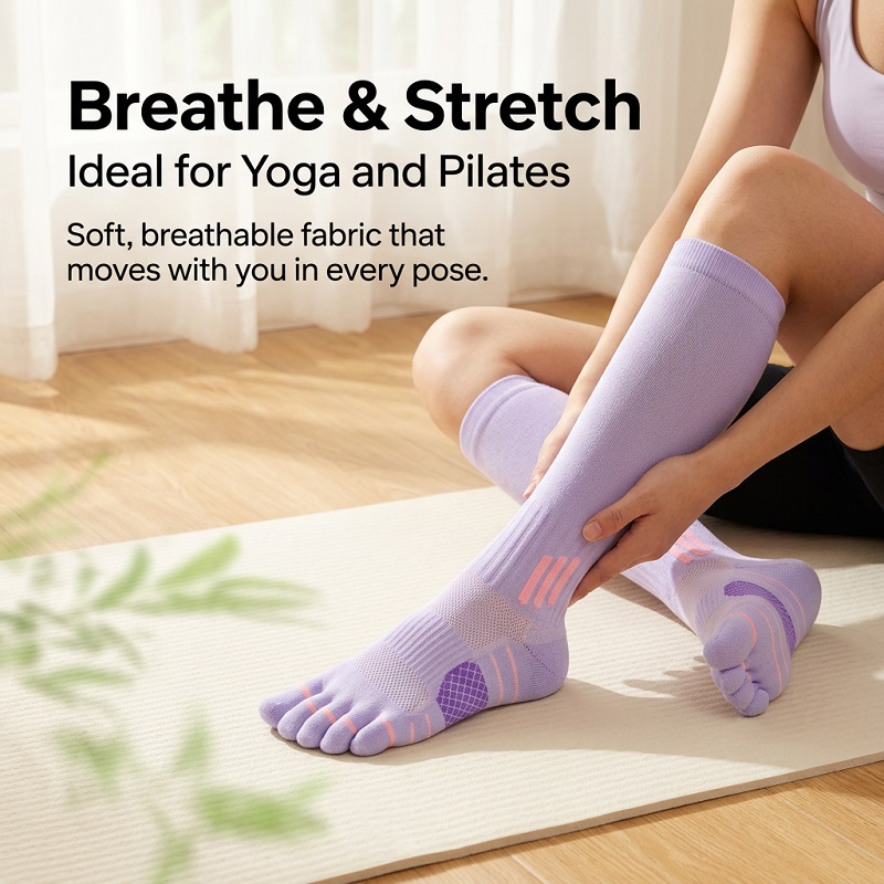 1/6 ペア女性の夏のフィットネスランニングロングソックス縄 - Yoga Fitness Usa のレビューと価格