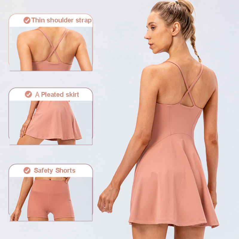 女性用2ピースヨガスカート,テニス,ヨガ,フィットネス,ソフ - Yoga Fitness Dress のレビューと価格