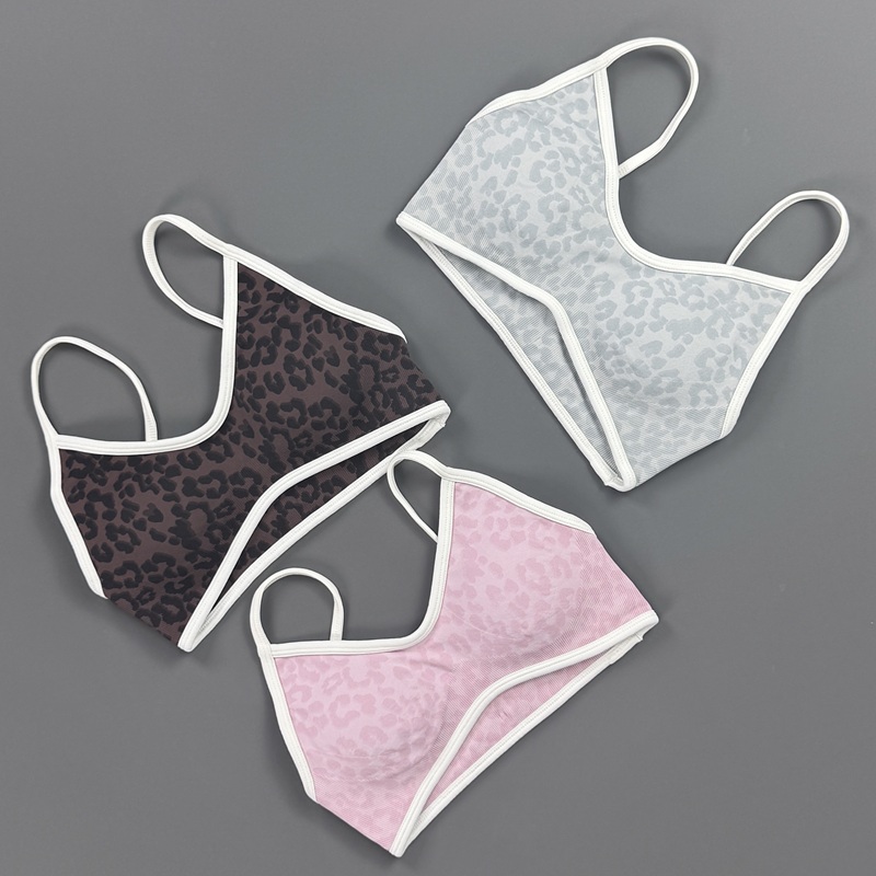 スポーツブラ女性ヒョウ柄薄型調節可能なストラップブラジャーリ - Yoga Fitness Stretching Strap のレビューと価格