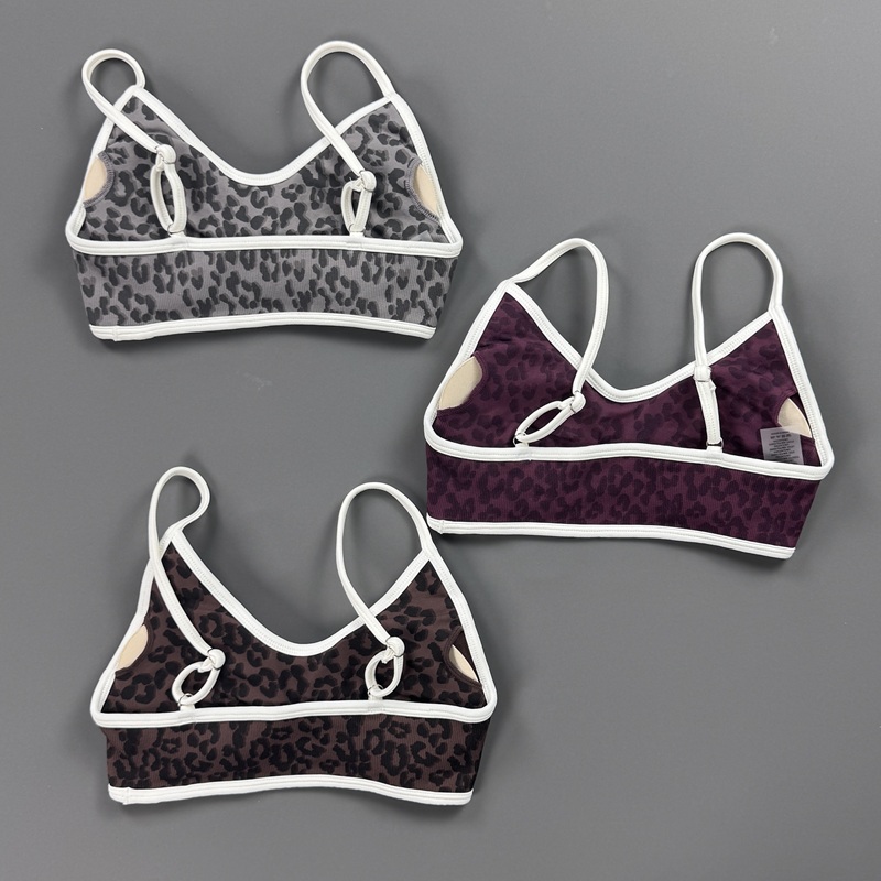 スポーツブラ女性ヒョウ柄薄型調節可能なストラップブラジャーリ - Yoga Fitness Stretching Strap のレビューと価格
