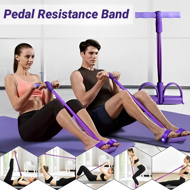O型4チューブペダルテンショナー多機能家庭用フィットネス機器 - Yoga Fitness Stretching Strap のレビューと価格