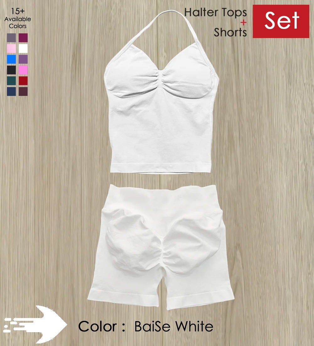ヨガセット女性ジム服オンラインストラップトップショーツアクテ - Yoga Fitness Online のレビューと価格