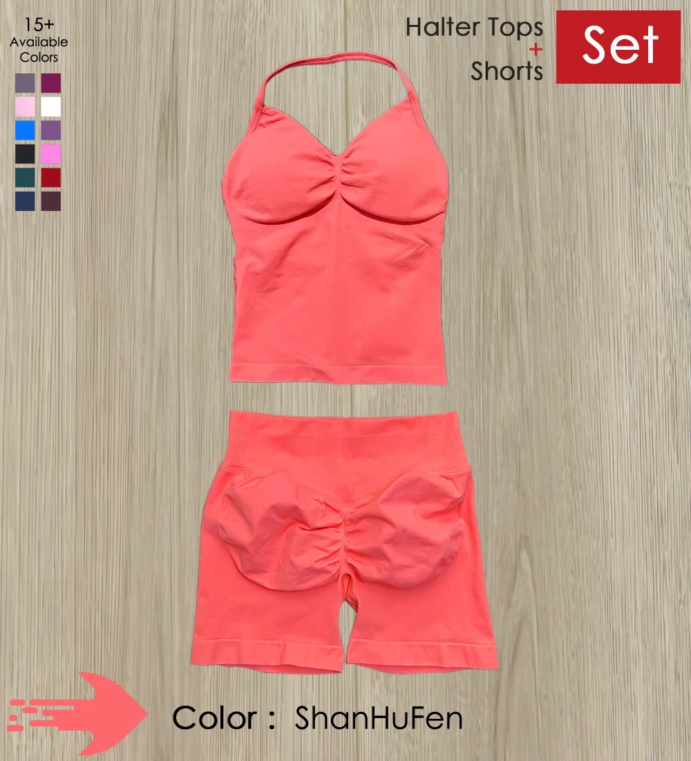 ヨガセット女性ジム服オンラインストラップトップショーツアクテ - Yoga Fitness Online のレビューと価格