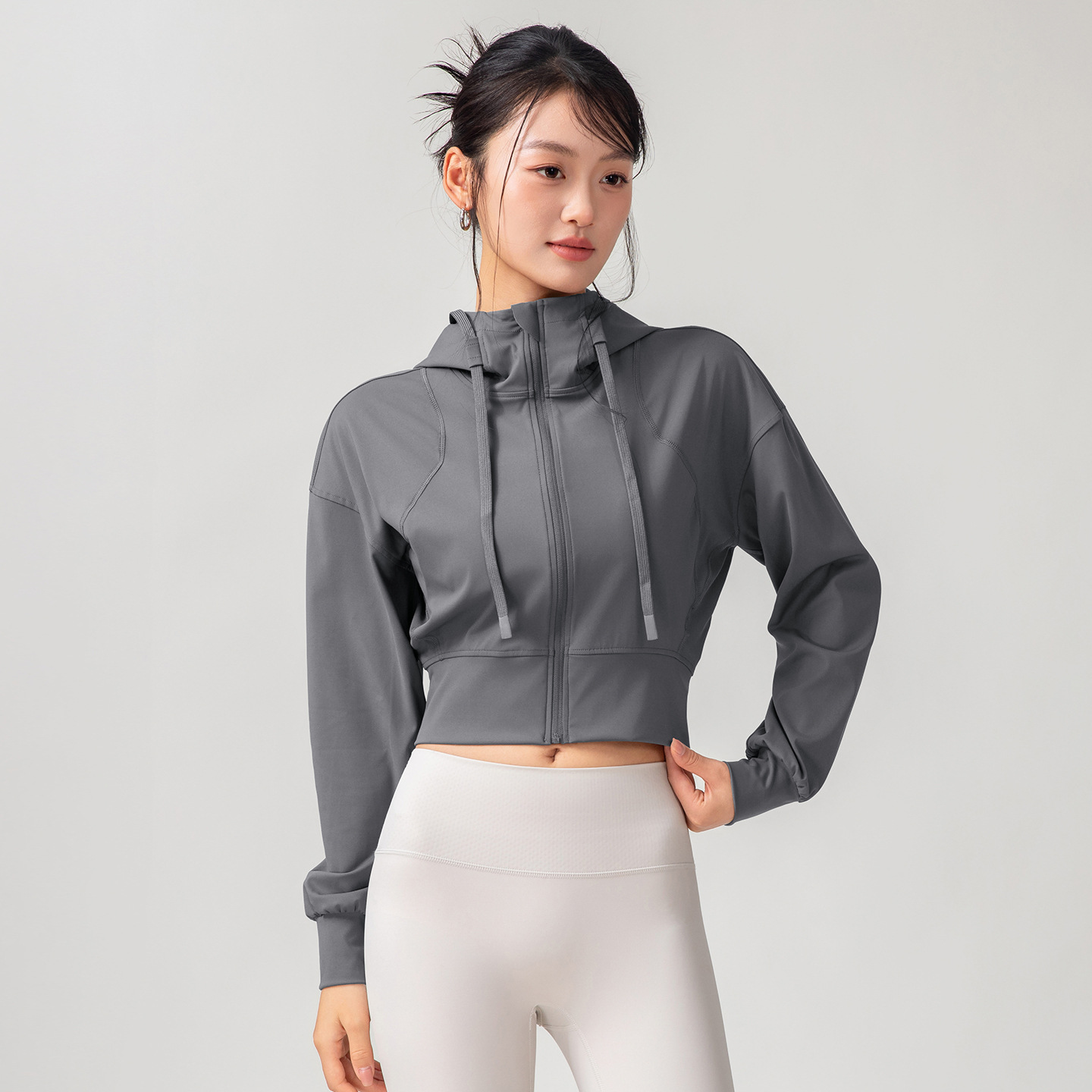 女性用 ソリッドカラー カジュアル スタンドカラー フード付 - Yoga & Fitness With Faye The Well Being Studio Abbots Langley Reviews のレビューと価格