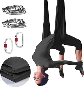 8mプレミアム耐久性エアリアルヨガスイングナイロン生地ハンモ - Yoga Swing Aerial のレビューと価格