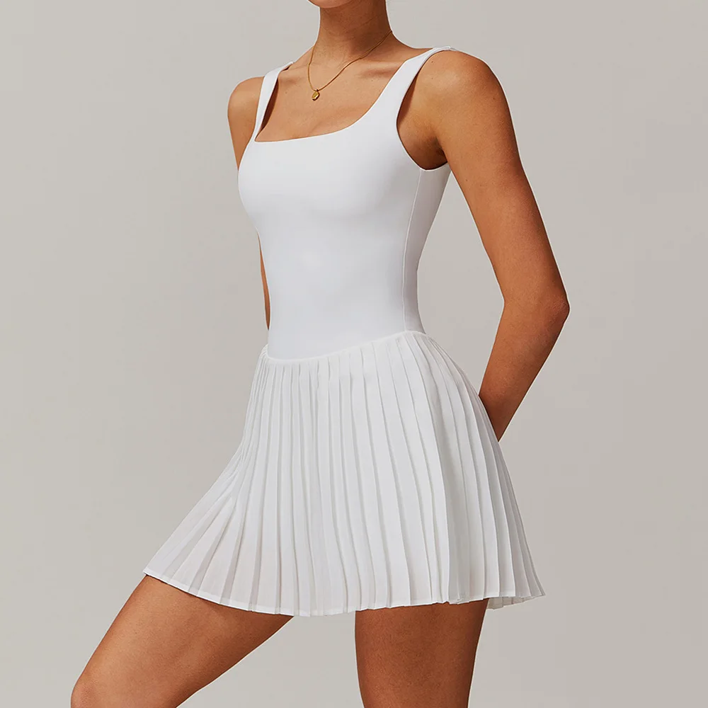 ヨガセット ネイキッドテニスドレス レディースジャンプスーツ - Yoga Fitness Dress のレビューと価格