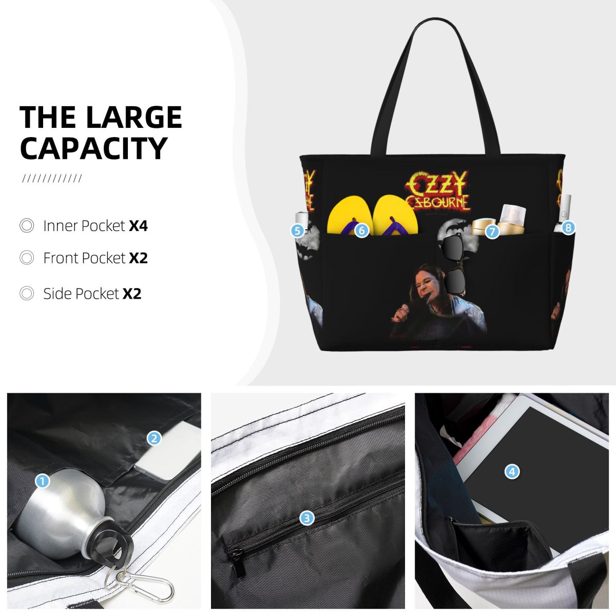 オジー・オズボーン マーチ ビーチトートバッグ スポーツジム - Yoga Fitness Merch のレビューと価格