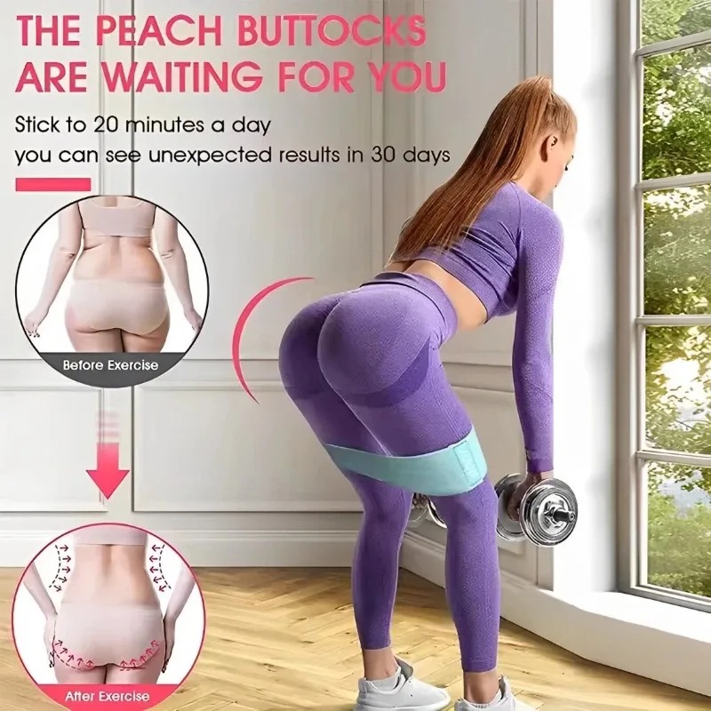 3 個のファブリックレジスタンスヒップブーティバンド臀部太も - Yoga Fitness Stretching Strap のレビューと価格