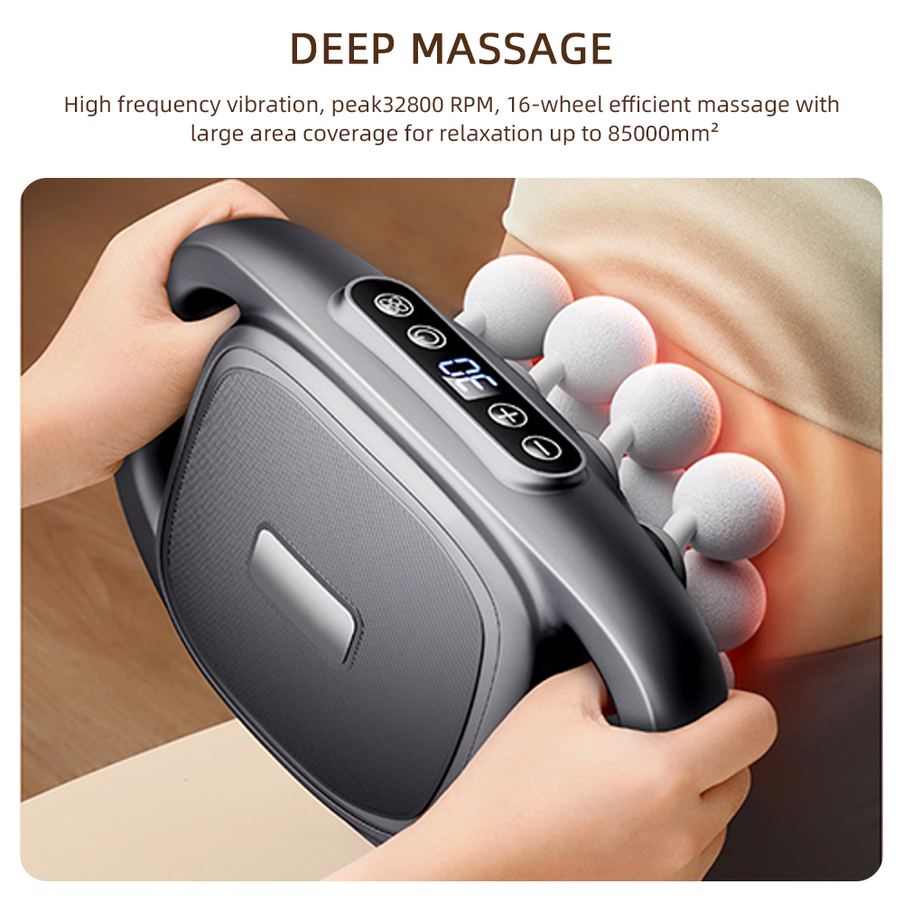 16 ヘッド筋膜ガン高周波振動ボディマッサージガン背中と腰の - Vibration Massage Gun のレビューと価格