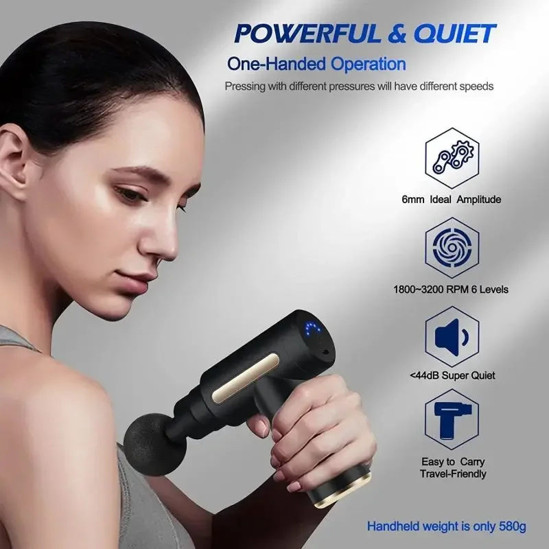 ポータブル筋膜マッサージガン電気パーカッションピストルマッサ - Vibration Massage Gun のレビューと価格