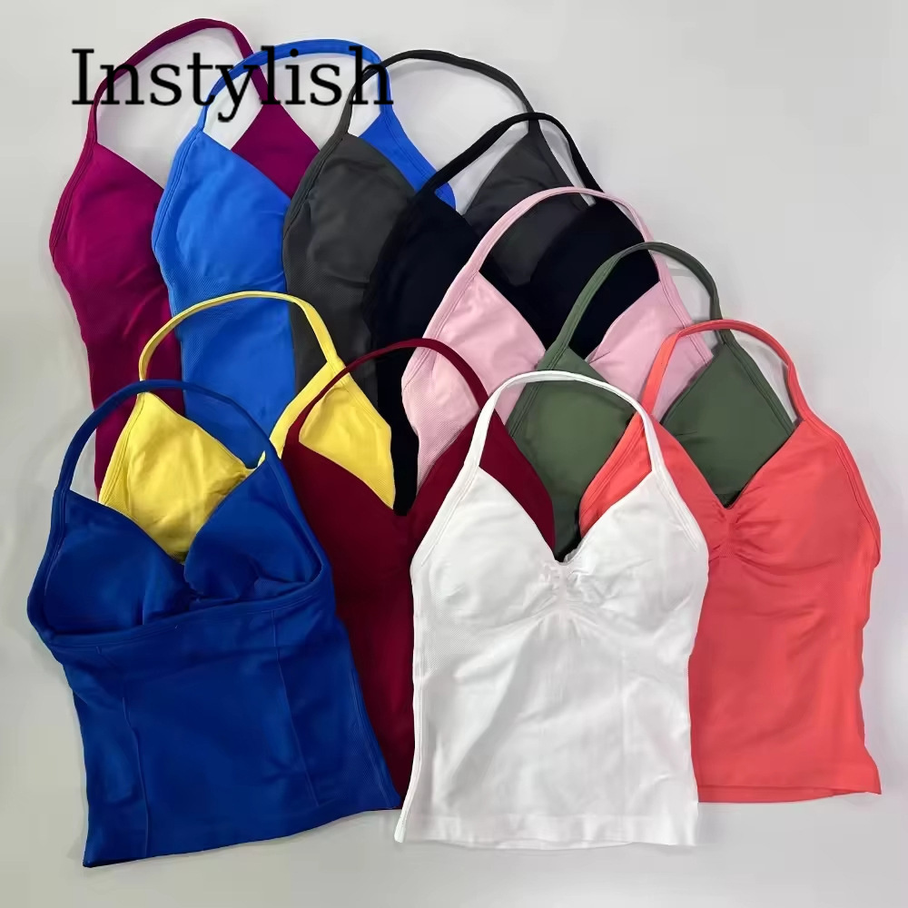 女性用シームレスヨガ2ピースセット ホルターVネック ルシュ - Yoga Fitness Usa のレビューと価格