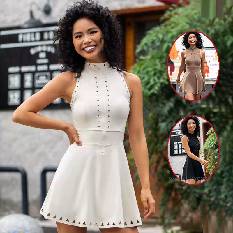 女性用ノースリーブヨガテニスドレス、ファッショナブルなジッパ - Yoga Fitness Dress のレビューと価格