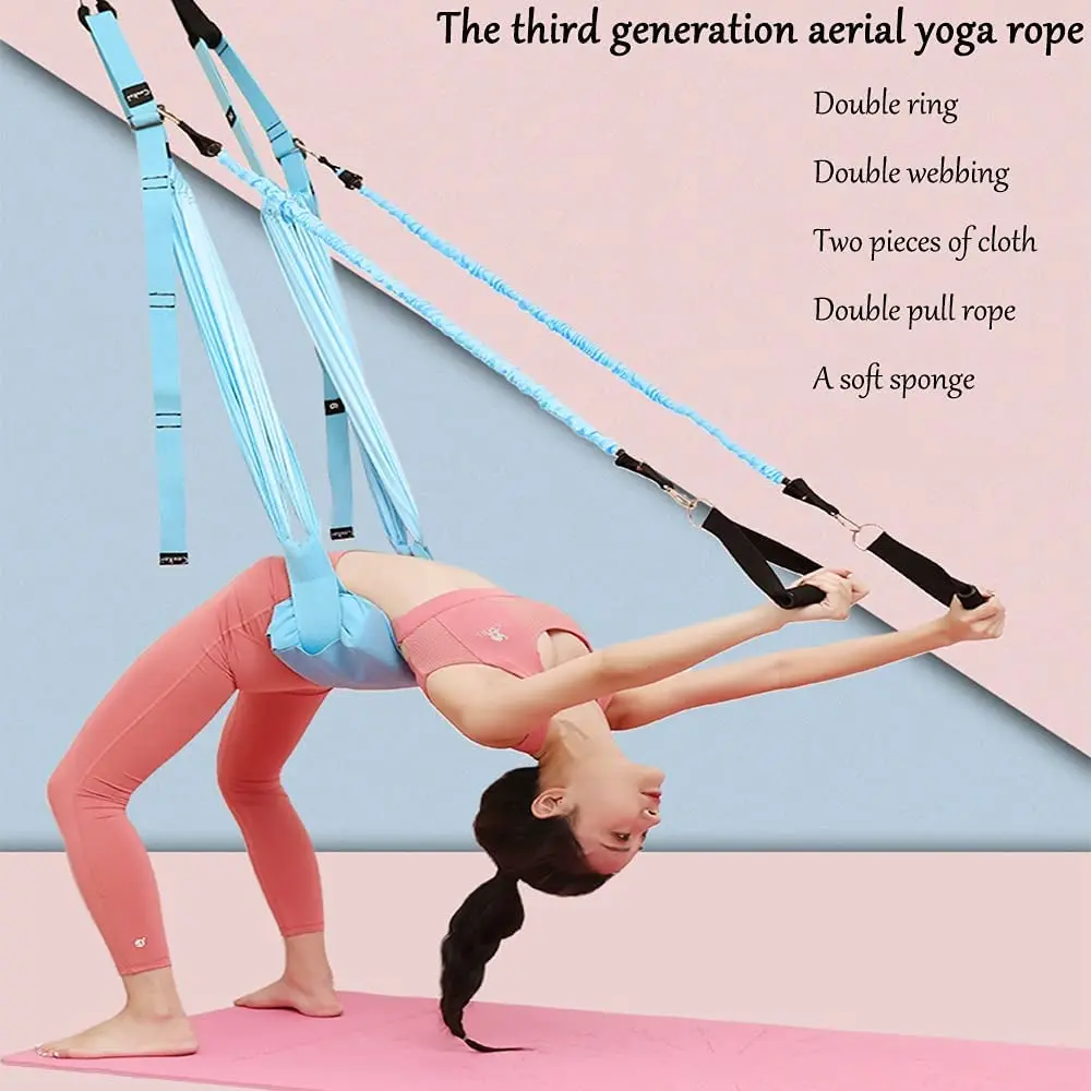 空中ヨガ弾性ストラップ,調整可能な弾性ドアフック,ヨガベルト - Yoga Swing Aerial のレビューと価格