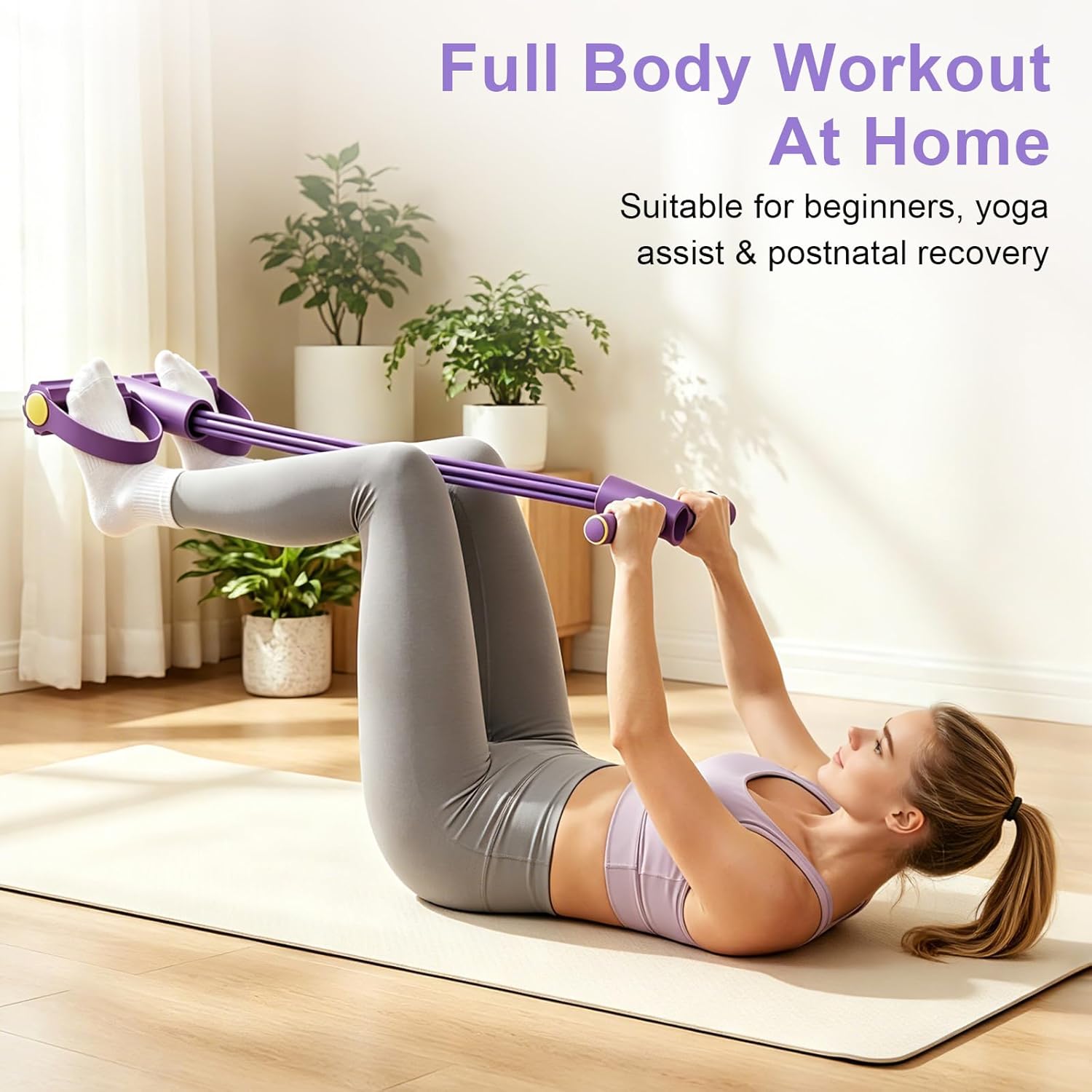 4 チューブ抵抗バンド多機能テンションロープフィットネスバン - Yoga Fitness Stretching Strap のレビューと価格